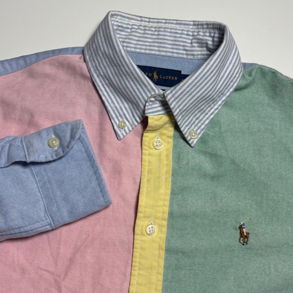 Ralph Lauren Other - Polo Ralph Lauren Oxford Custom fit Fun Shirt Pastel Color Block Sz M Button Up